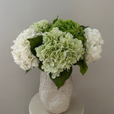 Kunstig Hortensia buket - 'Green and White'