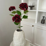 Kunstig 3 hovedet Hortensia - Rød