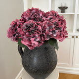 Kunstig Hortensia Buket - Bordeaux (5 stk)