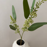 Kunstig Eucalyptus stilk med blomst