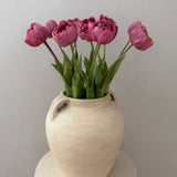 Kunstig ‘Pæon' Tulipan buket - Rose