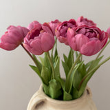 Kunstig ‘Pæon' Tulipan buket - Rose