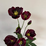 Kunstig Helleborus - dyb Bordeaux