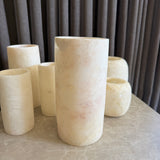 Alabast lysestage Cylinder - mellem