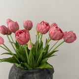 Kunstig ‘Dobbelt blomstrende’ Tulipan buket - rose