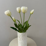 Kunstig 'Dobbelt blomstrende' Tulipan bundt - Hvid