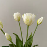 Kunstig 'Dobbelt blomstrende' Tulipan bundt - Hvid