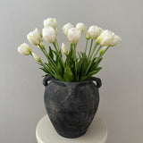 Kunstig ‘Dobbelt blomstrende’ Tulipan buket - Hvid