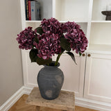 Kunstig Hortensia Belle Buket - Bordeaux (5 stk)