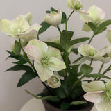 Kunstig Helleborus plante - Hvid/grøn